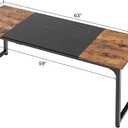Huuger Computer Desk, 63 Inch Office Desk, Gaming Desk with Storage, Writing Desk Work Desk for Home Office, Study, Modern Simple Desk, Large Legroom, Metal Frame, Rustic Brown and Black