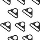 Maxmoral 10PCS Black Triangle Buckle Adjuster 1.5 Inch D Ring Adjuster Triangle Strip Swivel Clip Zinc Alloy