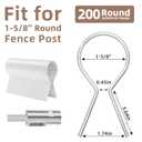 200 Pcs Preformed Galvanized Fence Ties 1-5/8", Wire Fence