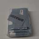 Guken Blue Linen Blackout Curtains 90 Inch Length 2 Panels Set for Living Room Bedroom Back Tab Thermal Insulated 100% Black Out Linen Drapes Room Darkening Window Curtains 90 Inches Long Dusty Blue