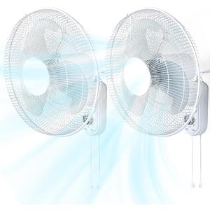 Aottop 16 inch Wall Mount Fan (White, 16 inch(2 Pack))