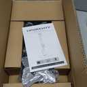 UPGRAVITY Dual Monitor Stand with Built-in Power Outlet, Vertical Stack Freestanding Monitor Mount for 13-32 inch Flat Curved Computer Screen, Metal Base, Height Adjustable, Max VESA 100x100mm