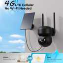 4G LTE Cellular Solar Security Camera Outdoor: No WiFi Solar Powered Security Camera Outdoor Built in SIM Card 2K Battery Wireless Cameras for Home Surveillance Outside 360 Live View Motion Detection