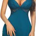 Avidlove Women Lingerie Lace Chemise Sleepwear Babydoll Teddy Lingerie (Small, A-indigo Blue)