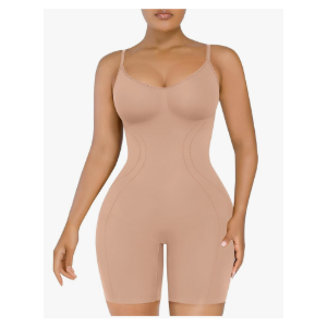 SHAPELLX Shapewear for Women Tummy Control Compression Seamless Body Shaper Slimming Bodysuit Top Thigh Slim Butt Lift, M/L