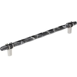 Amerock | Cabinet Pull |Marble Black/Polished Nickel | 10-1/16 inch (256 mm) Center-to-Center | London | 1 Pack | Drawer Pull | Drawer Handle | Cabinet Hardware