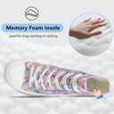 Womens Platform Canvas Sneakers Mens High Top Classic Canvas Shoes Unisex Casual Tennis Comfortable Fashion Sneakers Lace-Up (7.5 Women/6 Men, Pinkrainbow)