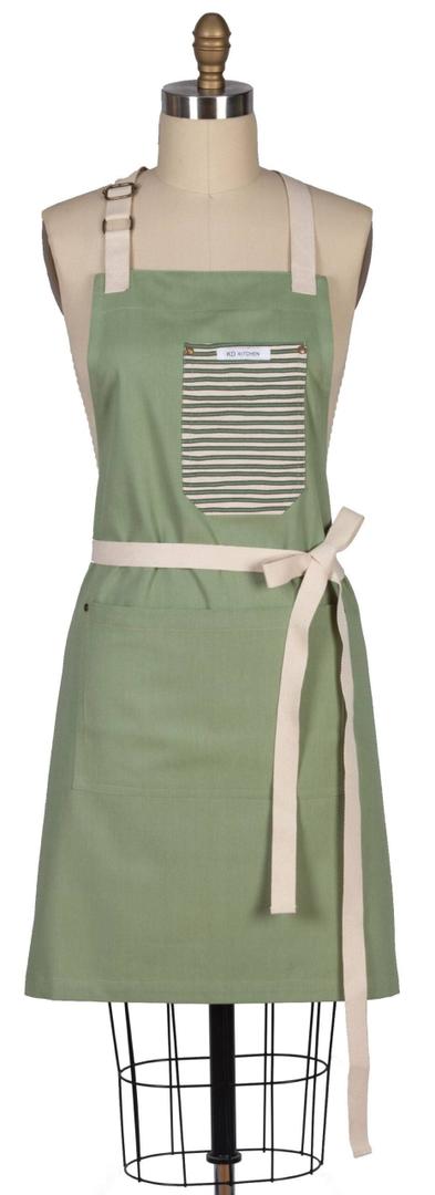 KD KITCHEN GREEN TEA CHEF APRON 26 in x 32in