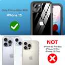 ANTSHARE Waterproof Case for iPhone 15, with [Built-in Privacy Screen Protector] [IP 68 Underwater], Anti-Peeping Adsorption Full Body Double Protective Case for iPhone 15, Black