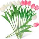 Garneck 10 Pcs Real Touch Faux Tulips Artificial Tulips Decor for Home Fake Flowers Bouquet