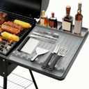 Jalopink Heat-Resistant Silicone Grill Mat Compatible with Blackstone, 15.75"x11.5" Non-Stick BBQ Grill Pad, Reusable Outdoor Spatula Mat for Griddle, Kitchen, Patio Accessories(Grey)