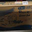 2-in-1 LED Pool Volleyball & Basketball Game Set, Light Up Pool Sport Combo Set with 14in LED Rim/4 LED Pool Balls/2 Base/Pump, Inground Swimming Pool Toy Game for Adults & Family