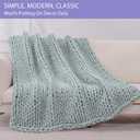 Bigacogo Chunky Knit Throw Blanket for Couch, 51x63 inches, 100% Hand Knitted with Thick Jumbo Chenille Yarn, Cozy Soft Large Rope Knot Cable Crochet Blankets for Sofa Bed Living Room, Misty Green