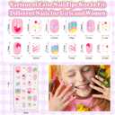 144 Pcs Press on Nails for Kids, Girls Fake Nails with Glue Kit, Cute Nails Tips with Jelly Nail Adhesive Teen Stick ons Acrylic Nails Gift Set for Girls 8-12