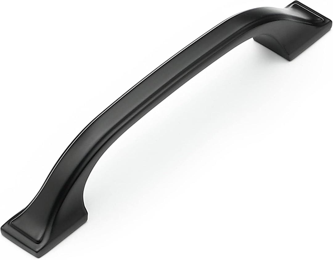 Ravinte 3 Pack Black Cabinet Pulls 3 Inch Kitchen Cabinet Handles Matte Black Handles for Kitchen Cabinet Hardware Arch Cabinet Handles for Drawer Dresser Curved Drawer Handles