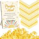 Thyle 51 Pcs Pacifier Hunt Baby Shower Games Include Hunt Sign and 50 Acrylic Pacifiers for Baby Shower Game Decoration Gift Sets Gender Reveal Party Decor (Retro Sun)