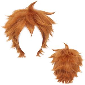 Short Orange Anime Show Cosplay Costume Wig Fashion Synthetic Hair Wigs for Men