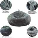 Soft Bean Bag Chair Cover No filler Sofa Cover Storage Bean Bag Cover Organizing Children Plush Toys (Khaki, Large)