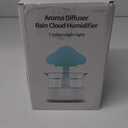 Cloud Rain Humidifier for bedroom with Soothing Rain Sounds - Bedroom Sleep Aid, Waterfall Night Light, Mushroom Design Air Moisturizer for bedroom and living room (White)