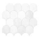 SUNWINGS 10-Sheet Fish Scale Peel and Stick Backsplash Tile, 11.4'' x 10.9" Stone Composite Scallop Handmade Looks Self-Adhesive Wall Tiles for Kitchen Bathroom, White Mixed