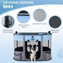 Foldable Dog Cat Playpen, Portable Dog Crate for Puppies, Cat, Puppy Play Pen for Indoors, Kennel Tent Crate for Indoor Outdoor Travel Camping Use with Carrying Case (Blue, L)