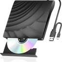 External Blu-ray/DVD Drive for PC, Portable External Blu-ray Drive, USB 3.0 Type-C USB Blu-ray Drive External, Blu-ray Burner External and Blu-ray Player for PC Compatible with Mac OS, Windows, Linux