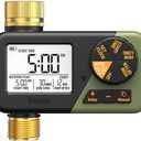 Diivoo Brass Sprinkler Timer, IP66 Waterproof Programmable Hose Timers for Watering with Large Display, Rain Delay & Manual Mode for Outdoor Automatic Irrigation of Garden, Lawn, Yard