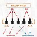 Motorcycle Mirrors Rear View Side Mirror, Convex Handlebar Rear View Side Mirror with M8 M10 Bolt Compatible with Scooter, ATV, Dirt Bike, Cruiser, Snowmobile and More