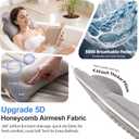 Full Body Bath Pillow for Bathtub, Thick 5D Air Mesh Luxury Spa Tub Cushion with Adjustable Lumbar Support, Extra Long Bathtub Pillow for Head and Neck Back, 192 Non-Slip Suction Cups, Gray, 56" x 19"