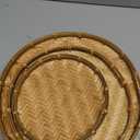 Set 3 Of Vietnam Traditional Handmade Round Rattan Wicker Serving Basket Trays Food Kitchen Bamboo Fruit Basket Serving Tray with Handles Home Decor Trays