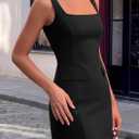 PRETTYGARDEN Womens Summer Sleeveless Mini Dress Square Neck A Line Short Cocktail Party Dresses Trendy 2026 Spring Clothes (Black, L)