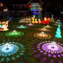 Kingsyard 8 Pack Solar Pathway Lights Outdoor Waterproof IP67, Bright Color Changing & Warm White LED Solar Lights for Outside Garden Yard Landscape Path Christmas Walkway Decor