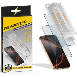 Tempered Glass for iPhone 16 Pro Max Screen Protector, Easy Install, 9H+ Hardness, Edge to Edge Coverage, Thin & Ultra Clear, Easy Applicator, Pack of 2