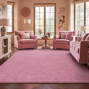 Area Rug for Living Room, Non-Slip Pink Rugs for Girls's Bedroom, 5x7Ft Washable Carpet with Memory Foam for Bedside Office Dining Room Farmhouse