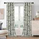 DriftAway Linen Floral Paisley Green Blackout Curtains for Living Room Bedroom 84 Inch Length 2 Panels Lined Grommet Window Drapes Thermal Farmhouse Country Jacobean Curtains Loden Green