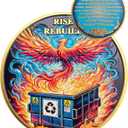 6 x Phoenix Rising Dumpster Fire Challenge Coin - Dumpster Fire Desk Accessories- Funny Desk Accessories for Work - Hilarious Coworker Go Away Token - Inspirational Gift for Colleague