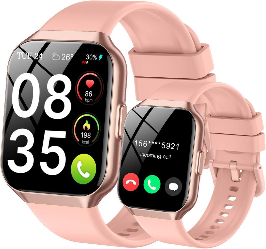 Smart Watch for Men Women (Answer/Make Calls), 1.83" HD Touchscreen Fitness Tracker, 480Hrs Playtime,112+ Sports Modes,Fitness & Sleep Tracker,Health,Fitness Watch for Android/iOS,IP68 Waterproof,Pink