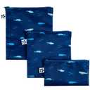 Tiny Twinkle Reusable Snack Bags for Kids  3 Pack Snack Pouches & Sandwich Bag for Toddlers  Machine Washable, Mess-Proof for Lunch & Travel (Ocean)
