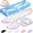 Cloud Wrist Rest Keyboard, Cloud Palm Rest Set with PU Leather Memory Foam, Cute Keyboard Rest for Wrist Support and Arm Rest, Desk Cloud Wrist Pad for PC/Gaming/Hand Cushion/Computer-Rainbow
