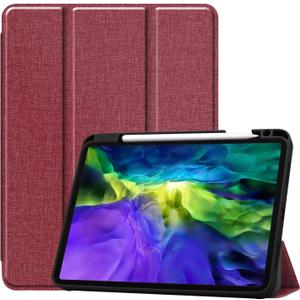 Tablet Cover for Apple iPad Pro 11 1st 2nd 3rd 4th(2018 2020 2021 2022 Release),Folio Stand Lightweight Sleep/Wake Up Leather Case for Apple iPad Pro 11 Gen 1 2 3 4 11" (JTPU-Dark Red)