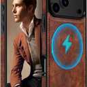 LOHASIC for iPhone 17 Pro Max Leather Case Compatible with MagSafe, Slim Luxury PU Non-Slip Grip Rugged Bumper Protective Cover Phone Case for iPhone 17 ProMax 6.9" 2025 - Brown