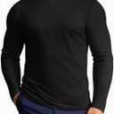 Vssjavun Mens Mock Turtleneck Long Sleeve Shirts Casual Slim Fit Undershirt Lightweight T-Shirt for Outdoor & Business (White, M)