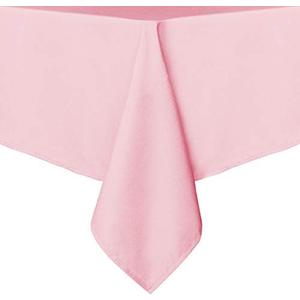 sancua Rectangle Tablecloth - 60 x 84 Inch - Stain and Wrinkle Resistant Washable Polyester Table Cloth, Decorative Fabric Table Cover for Dining Tables, Buffet Parties and Camping, Pink