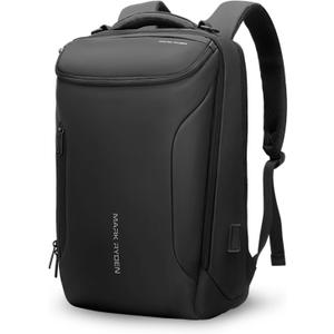 MARK RYDEN Business Backpack for Men, Waterproof High Tech Backpack with Sport Car Shape Design and USB Charging Port, Travel Laptop Backpack Fits 17.3 Inch Notebook (YKK-3 Pockets, Black)