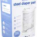 Ubbi Steel Diaper Pail, Odor Locking, No Special Bag Required, Award-Winning, Registry Must-Have, Marble