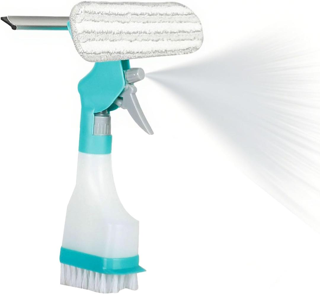 2025 New Multifunction Window Cleaner Tool, 4 in 1 Window Cleaner Tool Kit, Window Washer Squeegee with Sprayer for Windows, Mirrors, Tiles & Glass (1 Pack)