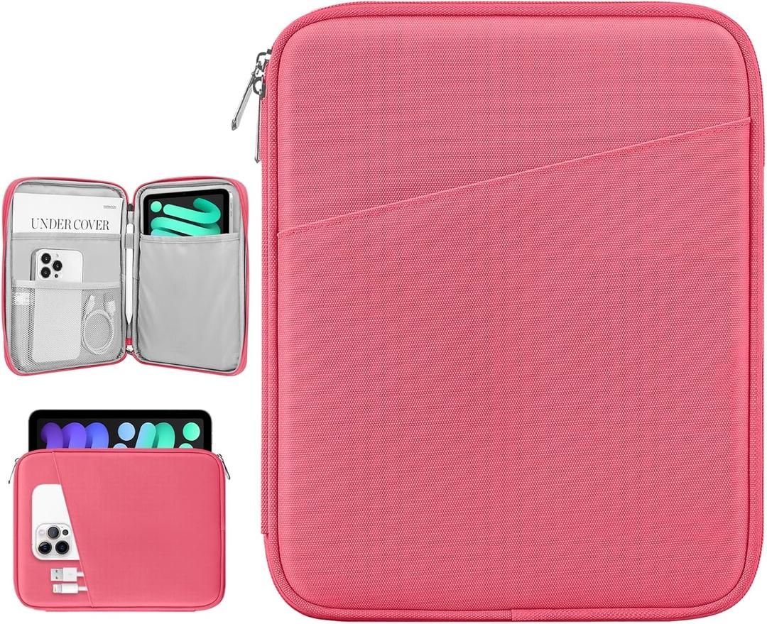 Dadanism 8-9 Inch Tablet Sleeve Bag Carrying Case for iPad mini 7th/6th 8.3", iPad mini 7.9", Galaxy Tab A7 Lite/A9 8.7", Remarkable Paper Pro Move 7.3" 2025, Tab M8 8", Tab M9 9", Watermelon Pink