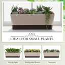 SHENLIU 4 Pack Rectangular Plant Pot, 12 Inch Watering Plant Container with Drainage Hole and Saucers Large Plastic Flower Pots Succulent Window Sill Planter Window Planter Box for Succulents, Flowers