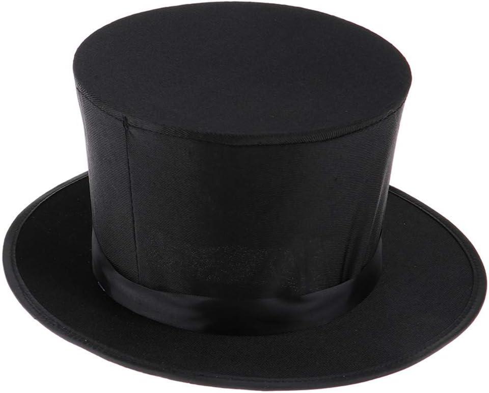 Black Top Hat Magician Collapsible Hat for Kids Teen Boys Adults Birthday Party Comedy Show Supplies