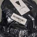 ZESICA Women's Casual V Neck Long Sleeve Smocked High Waist Ruffle A Line Tiered Mini Dress, Black, Small